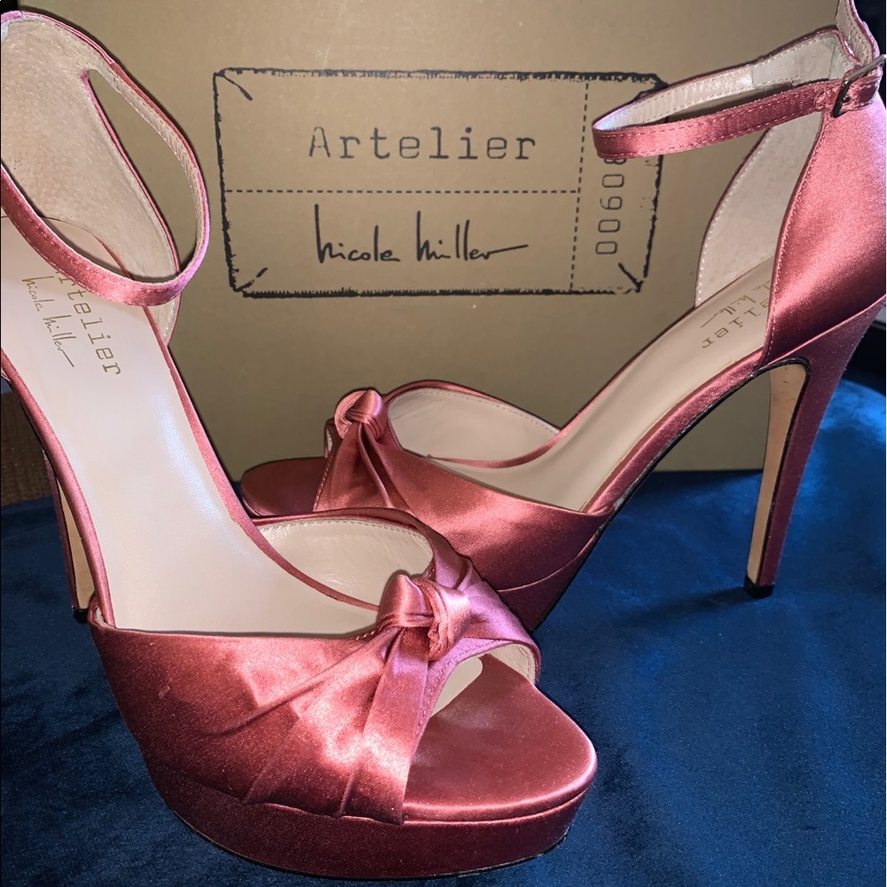 Rose Satin Strap Heel